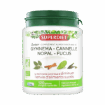 SUPER DIET QUATUOR GYMNEMA CANNELLE NOPAL FUCUS BIO 120 GELULES