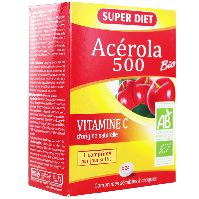 SUPERDIET ACEROLA BIO 500 24 COMPRIMES