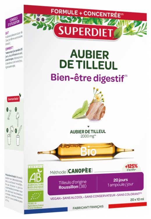 SUPERDIET AUBIER DE TILLEUL BIO 20 AMPOULES DE 15 ML
