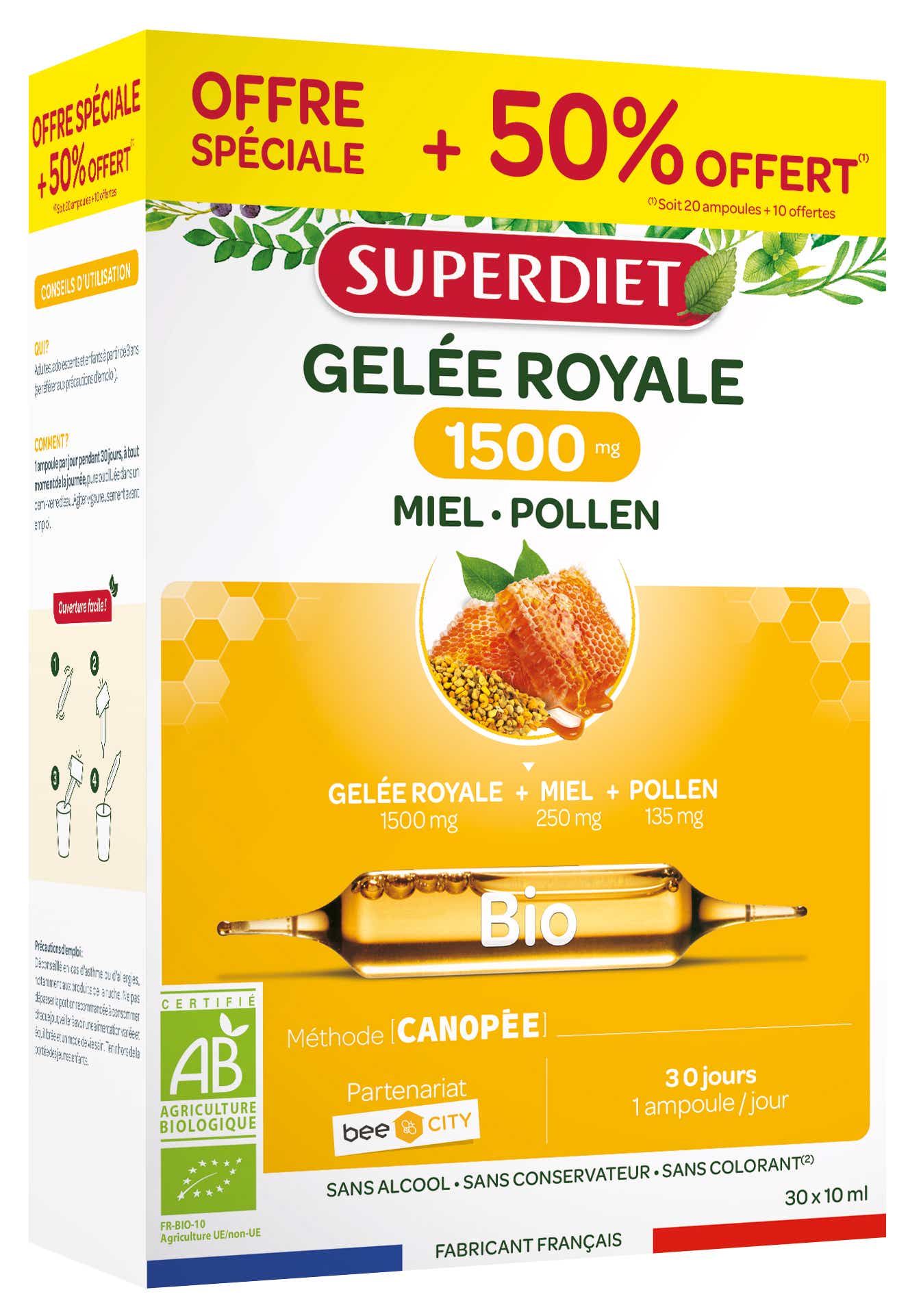 SUPERDIET GELEE ROYALE 1500MG BIO 20X15ML