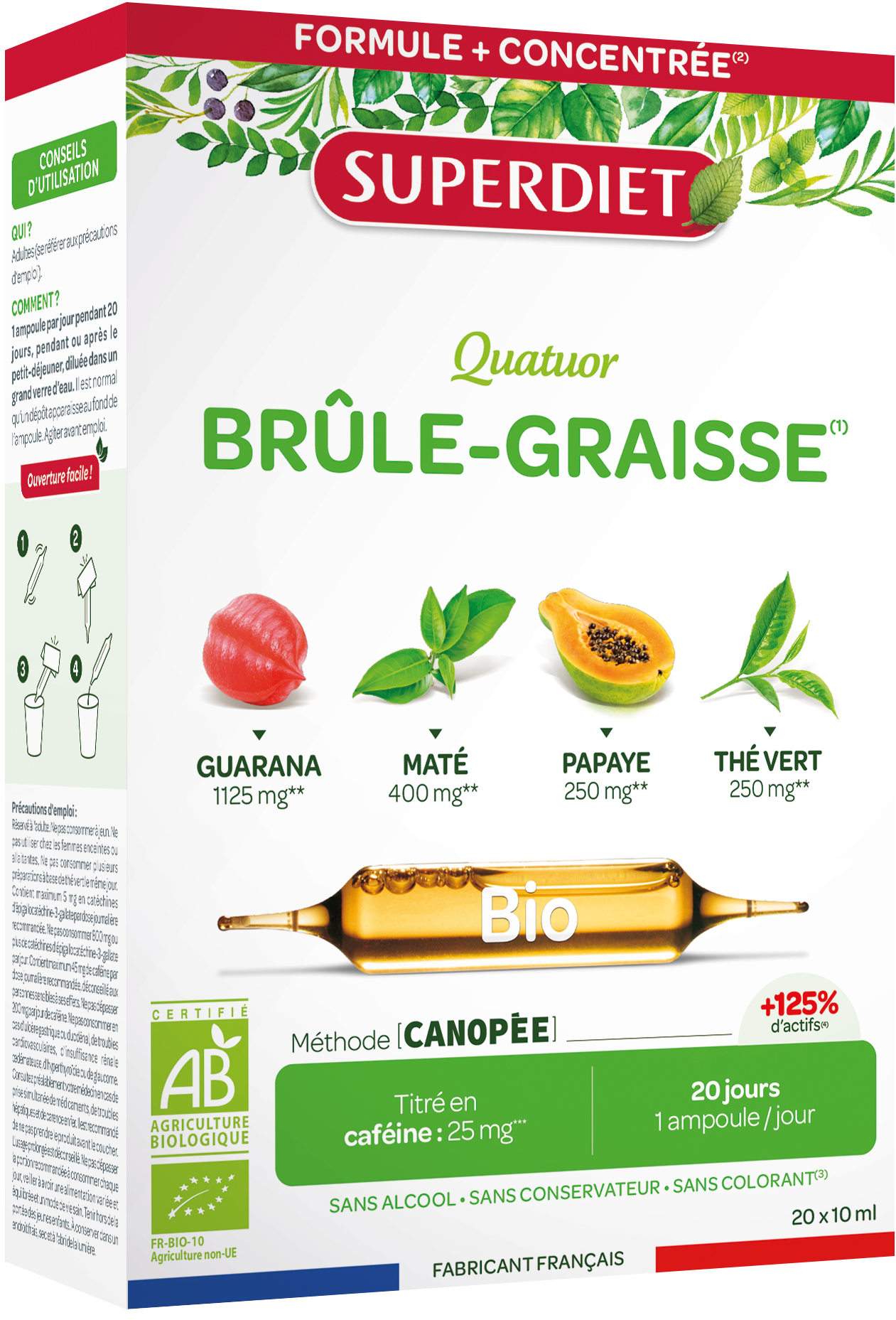 SUPERDIET QUATUOR BRULE GRAISSE 20 AMPOULES