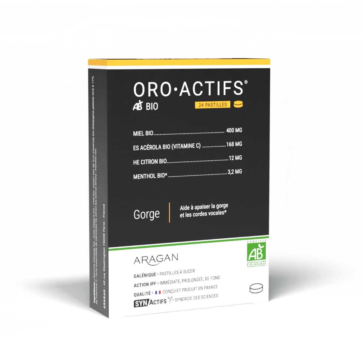 SYNACTIFS OROACTIFSR BIO PASTILLES MAUX DE GORGE 24 PASTILLES