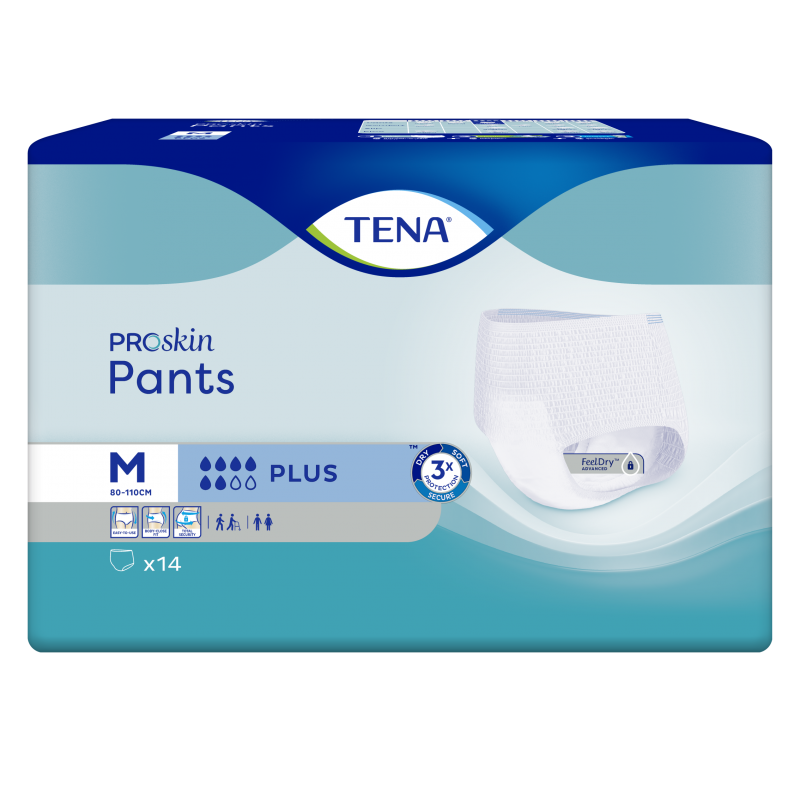 TENA PROSKIN PANTS PROTECTION ABSORBANTE PLUS TAILLE M 14 UNITES