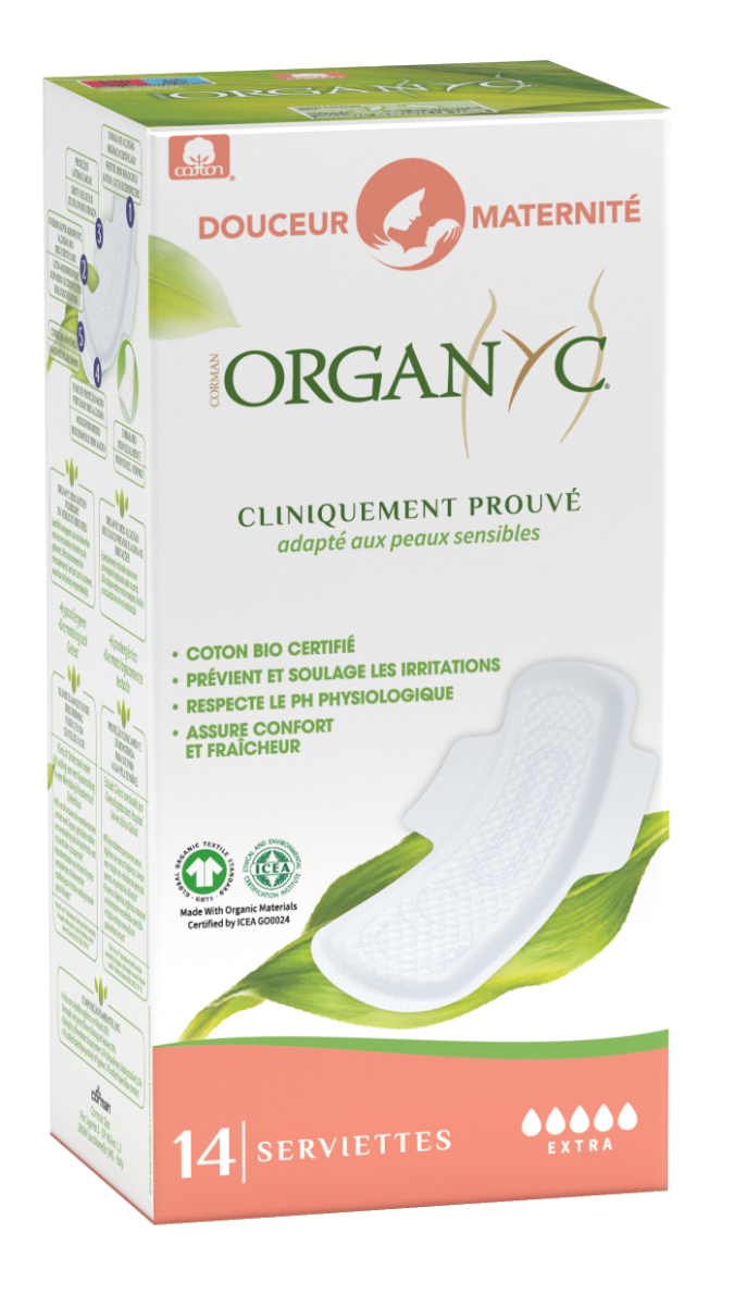UNYQUE ORGANYC SERVIETTES MATERNITE EXTRA 10 SERVIETTES