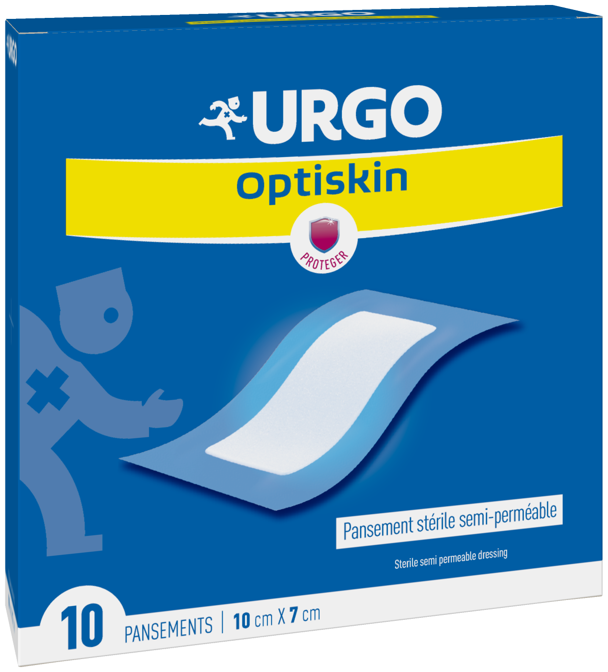 URGO OPTISKIN PANSEMENT STERILE SEMI PERMEABLE 10 UNITES 10 X 7 CM