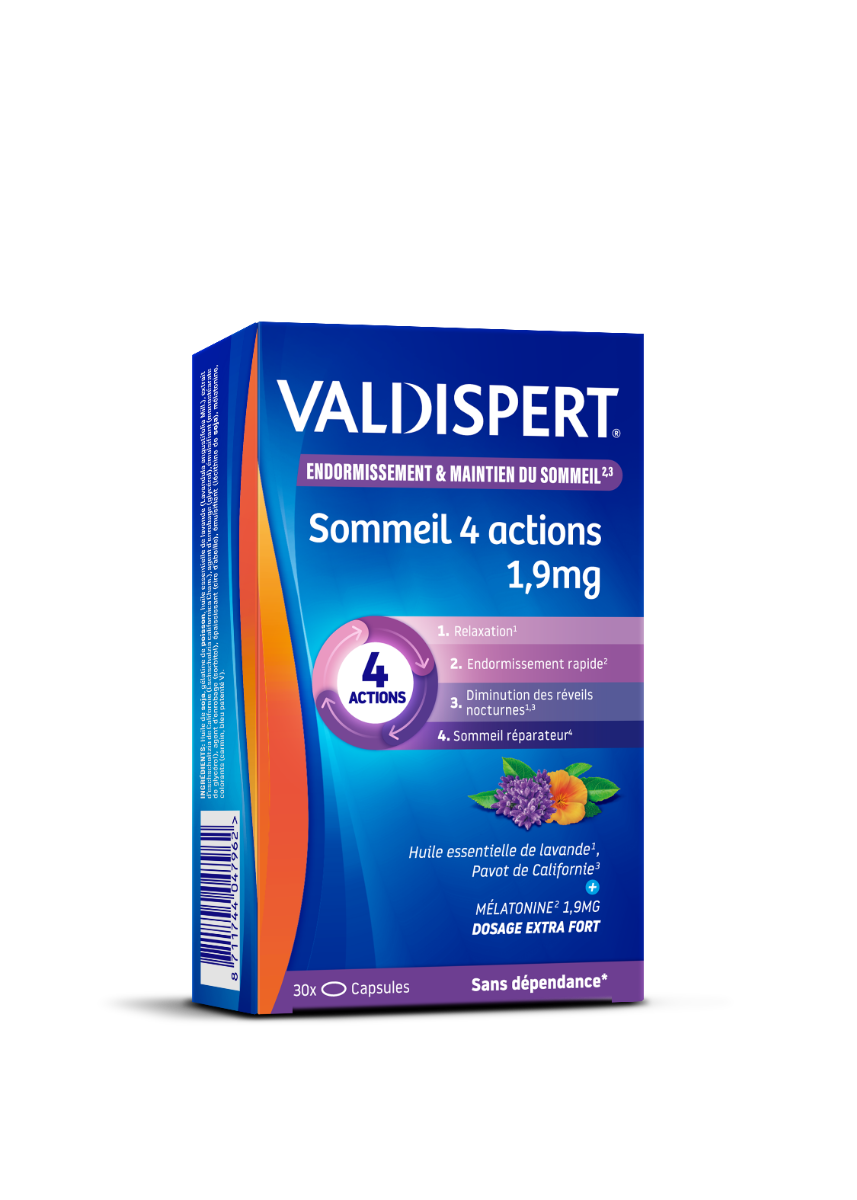 VALDISPERT MELATONINE 4 ACTIONS 1 9MG 30 CAPSULES
