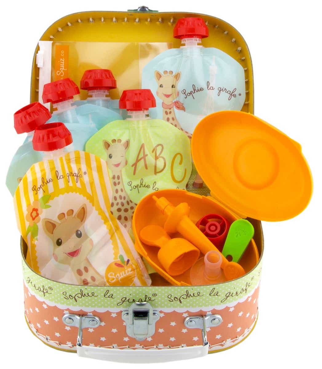 VALISE CADEAU GOURDES REUTILISABLES SOPHIE LA GIRAFE