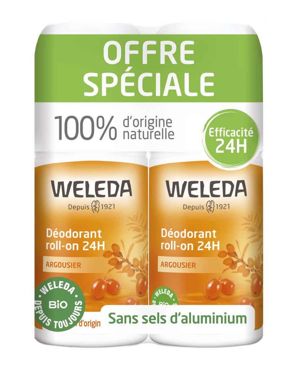 WELEDA DEODORANT ROLL ON 24H ARGOUSIER LOT DE 2