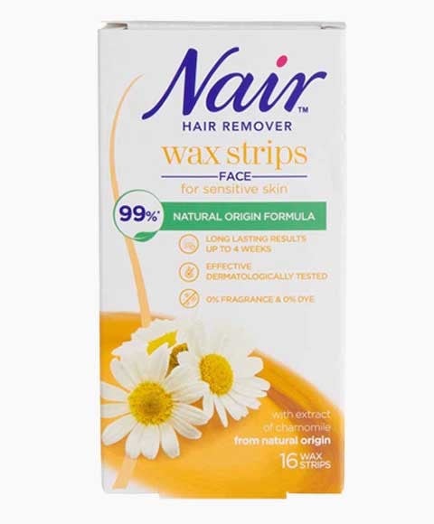 BANDES DE CIRE POUR LE VISAGE NAIR POUR PEAUX SENSIBLES 