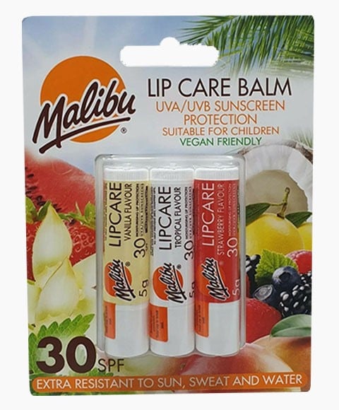 BAUME DE SOIN DES LÈVRES TRIO FRAISE VANILLE ET TROPICAL SPF30 