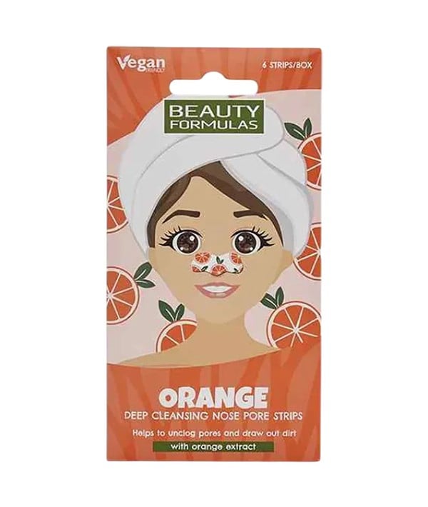 BEAUTY FORMULAS BANDES DE NETTOYAGE EN PROFONDEUR ORANGE POUR LES PORES DU NEZ 
