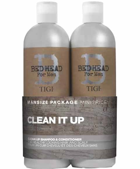 BED HEAD FOR MEN CLEAN UP TWEEN DUO SHAMPOOING ET COND QUOTIDIENS