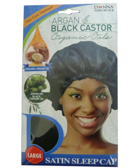 BONNET DE SOMMEIL EN SATIN TITAN ARGAN ET CASTOR NOIR 22612 NOIR 