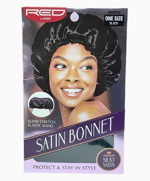 BONNET EN SATIN SOYEUX HSAP01 NOIR 