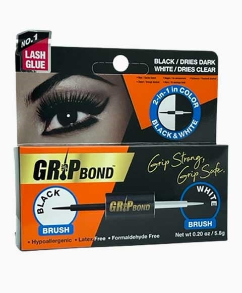 COLLE À CILS GRIP BOND 2 EN 1 NOIRE ET BLANCHE 
