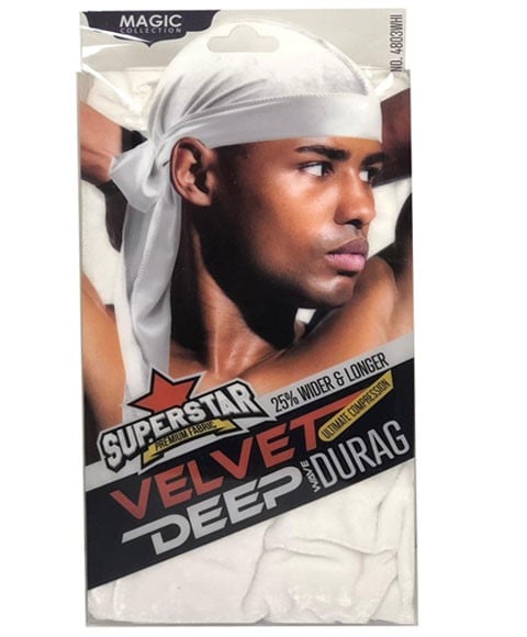 COLLECTION MAGIC SUPERSTAR VELVET DEEP WAVE DURAG 4803WHI