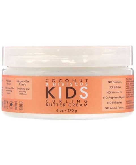 CRÈME AU BEURRE DE CURLING POUR ENFANTS À LA NOIX DE COCO ET À L'HIBISCUS 