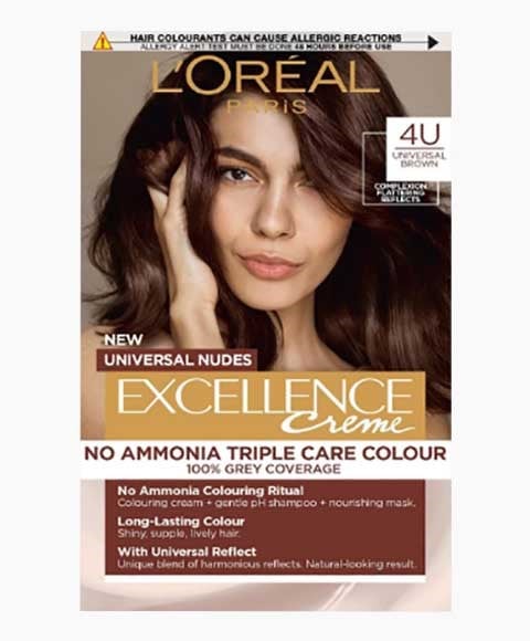 EXCELLENCE CREME SANS AMMONIAQUE TRIPLE SOIN COULEUR DE CHEVEUX 4U UNI