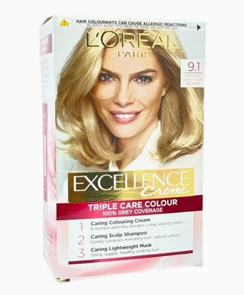 EXCELLENCE CREME TRIPLE CARE COULEUR 9.1 CENDRE CLAIR NATUREL