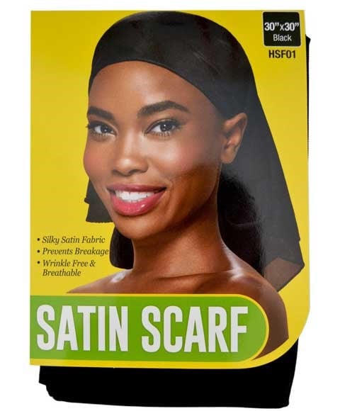 FOULARD SATIN NOIR HSF01 