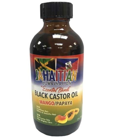 HUILE DE RICIN NOIRE COMBINÉE JAHAITIAN AVEC PAPAYE MANGUE 