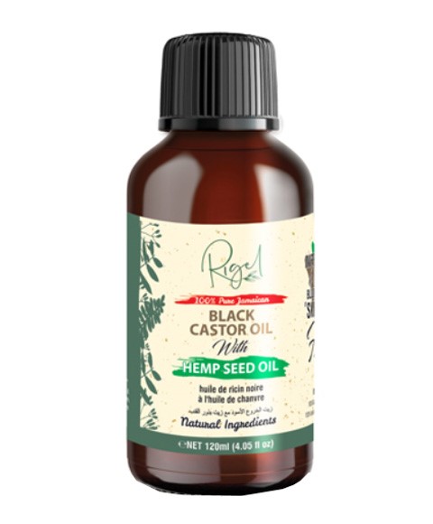 HUILE DE RICIN NOIRE JAMAÏCAINE PURE AVEC HUILE DE GRAINES DE CHANVRE 