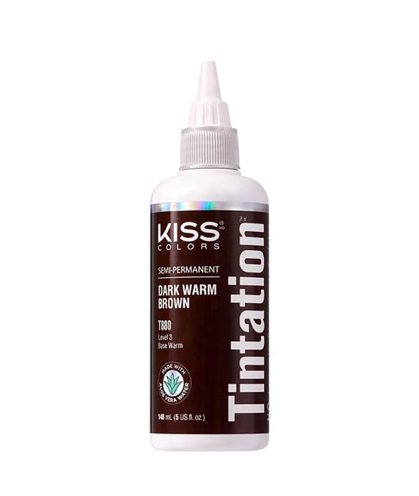 KISS COLOURS TINTATION SEMI PERMANENTE BRUN CHAUD FONCÉ T880