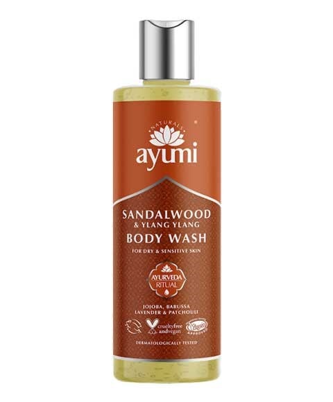 LAVANT POUR LE CORPS AU BOIS DE SANTAL ET À L'YLANG YLANG AYUMI NATURALS 