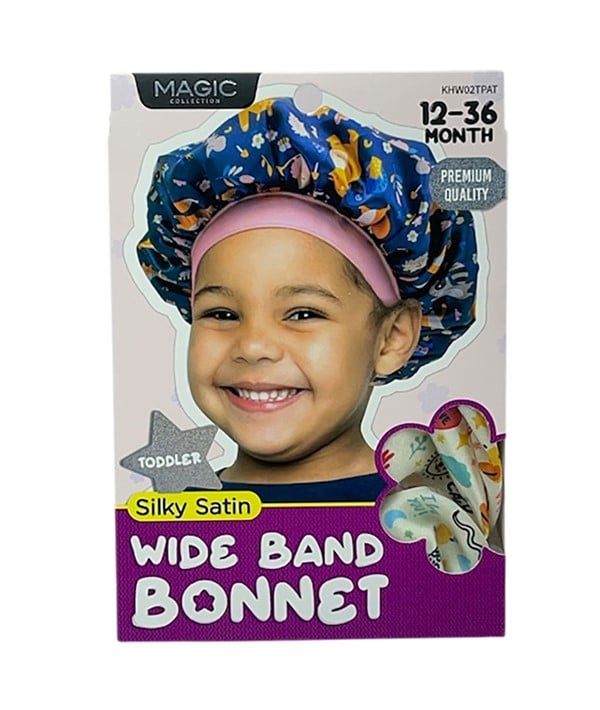 MAGIC COLLECTION BONNET À LARGE BANDE EN SATIN SOYEUX POUR TOUT-PETIT KHW0