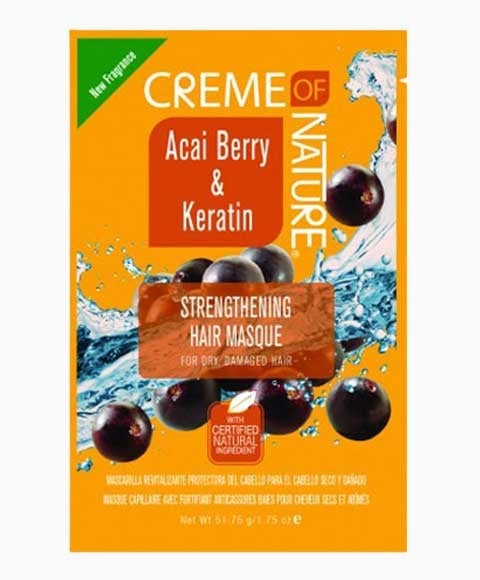 MASQUE CAPILLAIRE RENFORCANT AUX BAIES D'ACAI ET À LA KÉRATINE POUR LES DOMMAGES