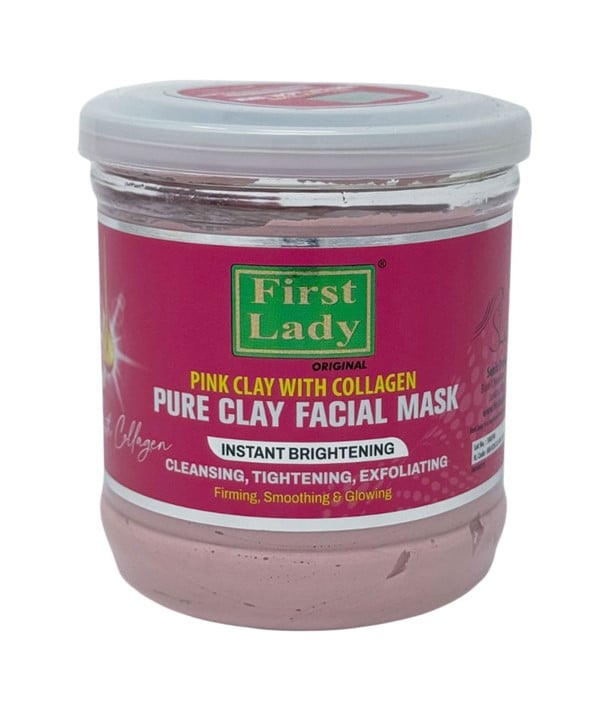 MASQUE FACIAL À L'ARGILE PURE AU COLLAGÈNE ROSE 