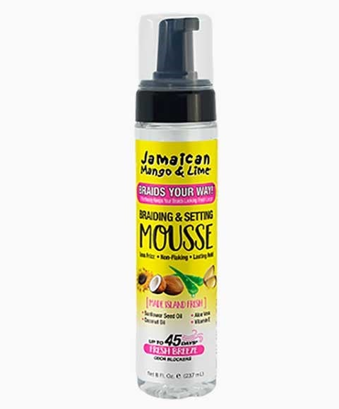 MOUSSE fixatrice de tressage jamaïcaine à la mangue et au citron vert