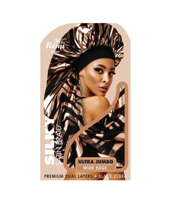 MS REMI SILKY SATIN BRAID ULTRA JUMBO WIDE EDGE BLACK MAZE