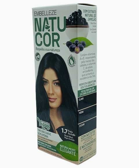 NATUCOR VEGAN COULEUR PERMANENTE SANS AMMONIAQUE 1.7 NOIR BLEUâtre
