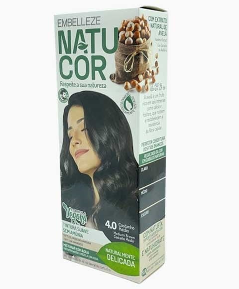 NATUCOR VEGAN COULEUR PERMANENTE SANS AMMONIAQUE 4.0 SOURCILS MOYENS