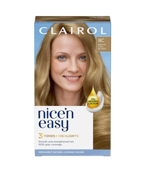 NICE N EASY CREME COULEUR PERMANENTE 8C BLOND MOYEN FROID 