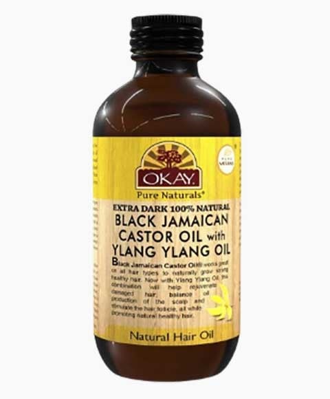 OKAY HUILE DE RICIN JAMAÏCAINE NOIRE EXTRA FONCÉE AVEC YLANG YLANG