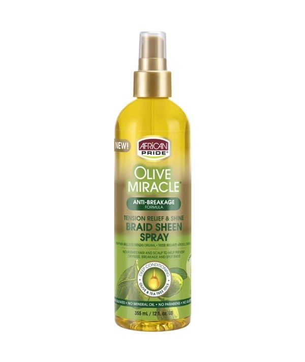 OLIVE MIRACLE BRAID SHEEN SPRAY AVEC FORMULE ANTI-CASSE