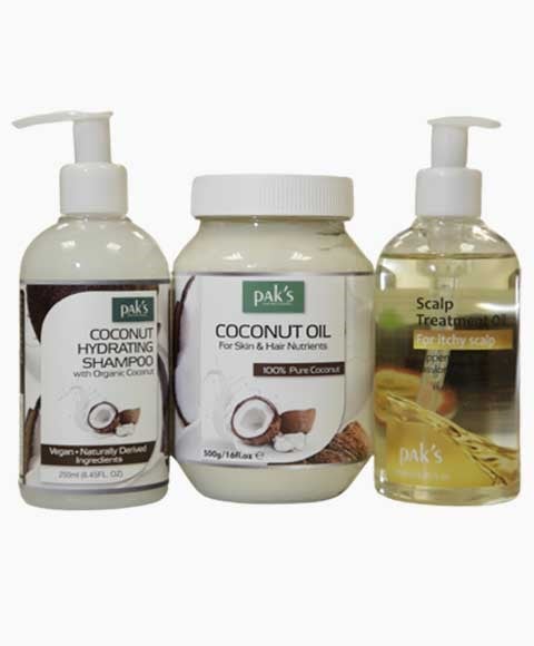 PAKS SHAMPOOING À LA NOIX DE COCO ET HUILE DE TRAITEMENT DU CUIR CHEVELU 
