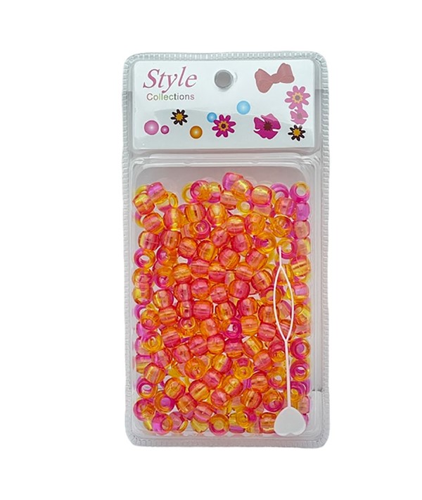 PERLES À CHEVEUX STYLE COLLECTION BD019 ROSE ET JAUNE