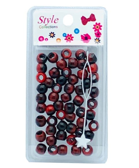 PERLES À MOTIF DE COLLECTION STYLE BD012 NOIR ET ROUGE 