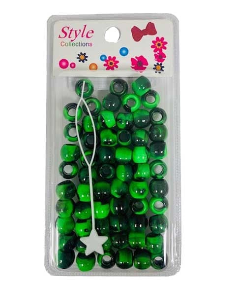 PERLES À MOTIF DE LA COLLECTION STYLE BD012 NOIR ET VERT 