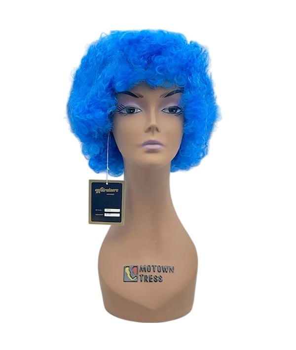 PERRUQUE AFRO DE FÊTE DE COSTUME D'HALLOWEEN 388A BLEU 