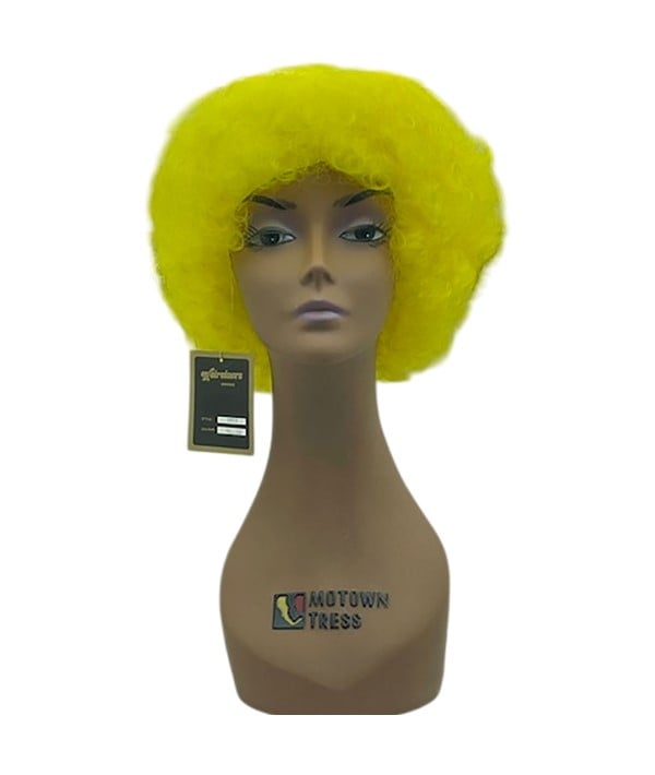 PERRUQUE AFRO DE FÊTE DE COSTUME D'HALLOWEEN 388A JAUNE 