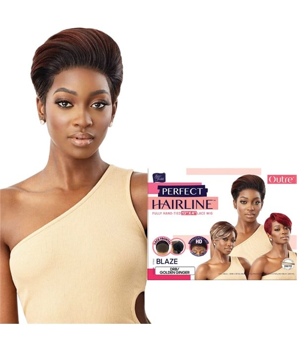 Perruque avant en dentelle synthétique Blaze à ligne de cheveux parfaite 