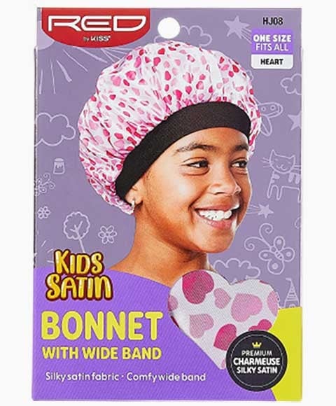 RED BY KISS KIDS SATIN BONNET COEUR HJ08 