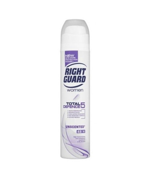 RIGHT GUARD WOMEN TOTAL DEFENSE 5 ANTISUPERSPIRANT SANS PARFUM