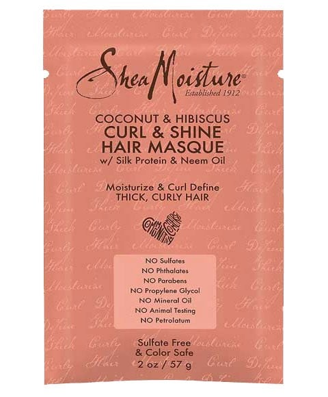 SACHET DE MASQUE CHEVEUX CURL ET BRILLANT À LA NOIX DE COCO ET À L'HIBISCUS