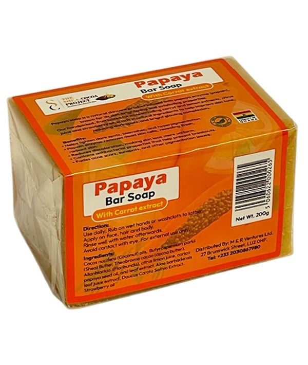 Savon en barre de papaye à l'extrait de carotte