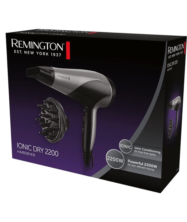 SÈCHE-CHEVEUX IONIC DRY 2200W NOIR ET ARGENT D3190S